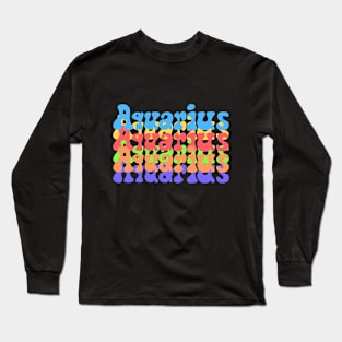 Rainbow Popart Aquarius Long Sleeve T-Shirt